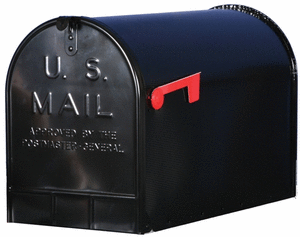 lot 658 image: Gibraltar Mailboxes Stanley Extra Large, Steel, Post Mount Mailbox, Black, ST200B00