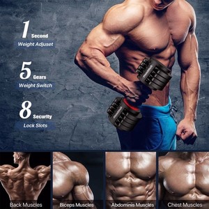 lot 660 image: SKONYON 44 lb. Adjustable Dumbbells with Fast Automatic Weight Adjustment Suitable for Physical Exercise Home Gym (Single)