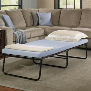 lot 714 image: Simmons Beautysleep Memory Foam Mattress Folding Foldaway Extra Portable Guest Bed Cot, Twin