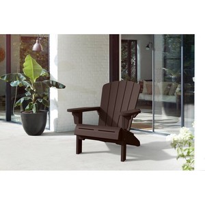 lot 732 image: Keter Adirondack Chair, Resin Outdoor Furniture, Brown