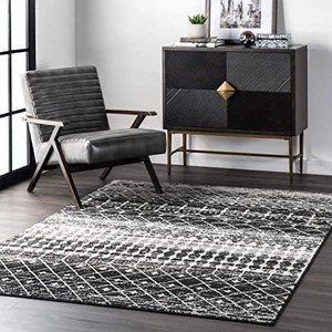 lot 761 image: nuLoom Bodrum Moroccan Blythe Black 3 x 5 Area Rug