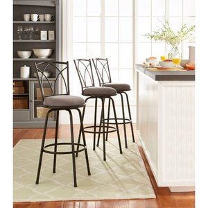 lot 764 image: Mainstays Benson Adjustable Height Swivel Barstool, Set of 3