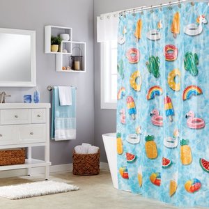 lot 823 image: Saturday Knight Ltd. Floating About Shower Curtain Bedding