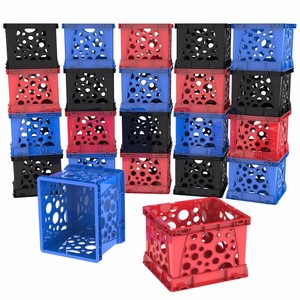 lot 835 image: Storex 18pk Micro Storage Crates - RedBlackBlue