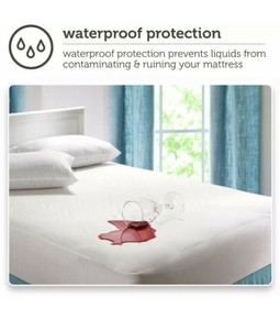 lot 848 image: Mainstays Waterproof Fitted Mattress Protector Twin White