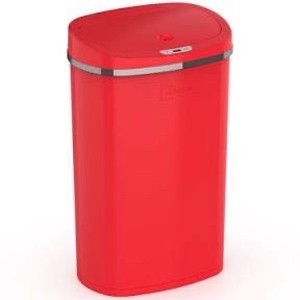 lot 856 image: Mainstays, 13.2 Gal50 L Motion Sensor Garbage Can, Red Stainless Steel