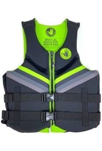 lot 858 image: Body Glove Mens Dual-Size Evoprene PFD, Life Jacket, (Male, Size Double Extra LargeTriple Extra Large, BlackGreen)