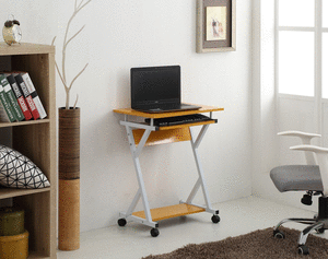 lot 862 image: Computer Desk with Keyboard Tray Oak - Hodedah Import