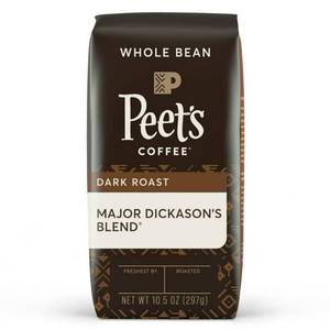 lot 50958 image: Peets Coffee Major Dickasons Whole Bean Coffee, Dark Roast, 10.5 oz