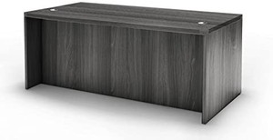 lot 65884 image: Mayline Aberdeen 72W x 36D Straight Front Rectangle Desk, Gray Steel Tf