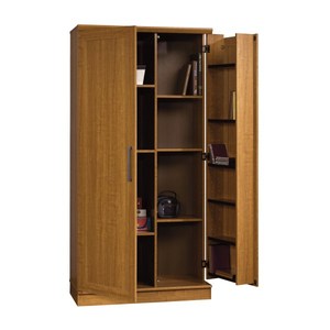 lot 65949 image: Realspace�� 12-Shelf Storage Cabinet, 72H x 36W, Sienna Oak
