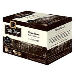 lot 67950 image: Peets Coffee� House Blend Dark Roast Coffee 10-0.47 oz. Single Serve Cups