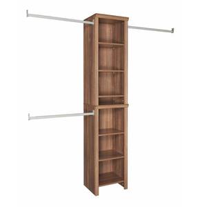 lot 67994 image: ClosetMaid Impressions Narrow 48 in. W - 108 in. W Walnut Wood Closet System, Brown