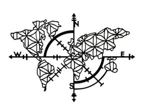 lot 4606 image: World Compass Decor