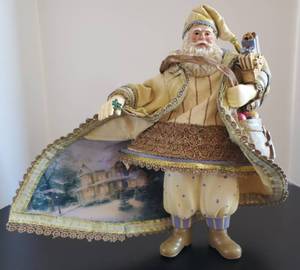 lot 10 image: Christmas Snowfall Santa, 4th Issue in the Thomaa Kinkades Ill World Santas