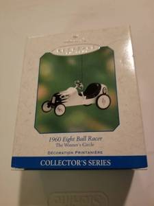 lot 157 image: 2001 Hallmark Keepsake Ornament 1960 Eight Ball Racer The Winner��s Circle