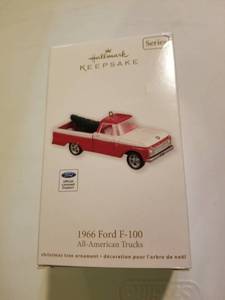 lot 161 image: 2012 Hallmark Ornament - 1966 Ford F100 - #18 in All American Truck Series