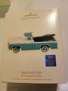 lot 166 image: Hallmark Keepsake Ornament 1960 Ford F-100 All-american Trucks