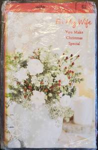lot 181 image: Pack of 6 Christmas Cards, For my wife