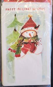 lot 196 image: Pack of 6 Christmas Cards, Happy Holiday Wishes