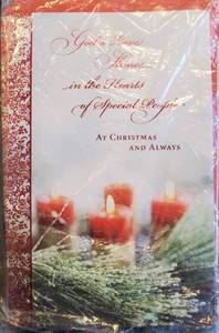 lot 205 image: Pack of 6 Christmas Cards, Gods love shines in the hearts of special people