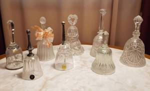 lot 112 image: Crystal Bells  Various Makers Fenton, Princess House, Clarenbridge and Bohemia
