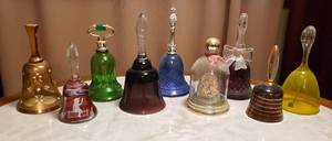 lot 116 image: Hand Bells  Glass, Some Hand Painted and Avon