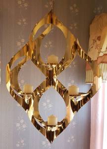 lot 161 image: Goldtone Hanging Metal Candleholder  Holder 18 in. long