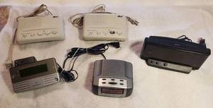 lot 163 image: 3 Digital Alarm Clocks (all power on) and Pair of Intercom System