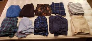lot 172 image: 7 Mens Pajama Sets (med.) and 3 Pair of Lounge Pants (lg.)