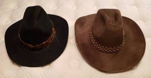 lot 173 image: 2 Cowboy Hats Black Resistol 4x Beaver (med.) and Brown Duke (med.)