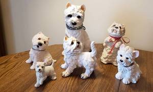 lot 323 image: West Highland Terrier Figurines - one tail repaired