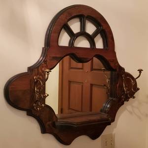 lot 362 image: Entry Wall Mirror wCoat Hooks  36 x 7 x 32 in. tall