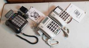 lot 419 image: 3 Landline Amplified Telephones 2 Ameriphones & 1 ClearSounds  all wlarge button dialing numbers