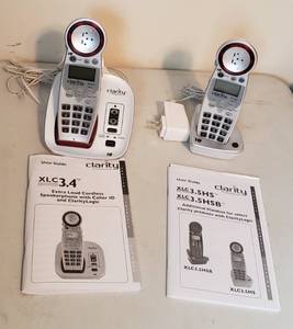 lot 420 image: 2 Clarity Landline Cordless Speakerphone wCaller ID