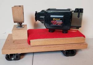 lot 439 image: Caldwell AR-15 TAC 30 MAG charger, and custom made wood gun rest