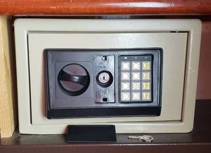 lot 448 image: Bunker Hill Digital electric safe with key 12x8x8 - Combination provided to Winning Bidder