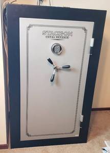 lot 462 image: Stack-On Total Defense Water & Fireproof Home Security Safe , with keypad & 2 Keys - 35Wx30Dx59T. VERY HEAVY IN BASEMENT. Buyer must bring help to move & load out without damaging residence - Combination provided to Winning Bidder