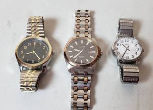 lot 474 image: 3 Mens Wrist Watches. Includes Citizen Ecodrive, & Timex Indigo