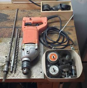 lot 906 image: Chicago 12 in. Variable Speed Reversible Drill D-Handle wAccessories
