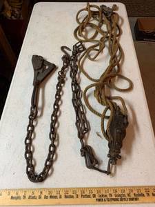 lot 938 image: Cable puller chain, Rope block & tackle