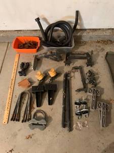 lot 992 image: Project Metal & Various Parts, Vacuum hose, Pipe clamps, tie downs