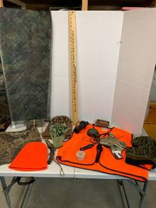 lot 679 image: Camo & cold weather ware, Hunting Calls - Turkey, Deer, & Cover Scent