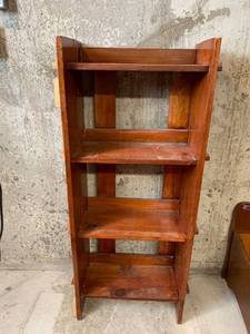 lot 688 image: Custom made Wood Bookshelf - 23x12x48