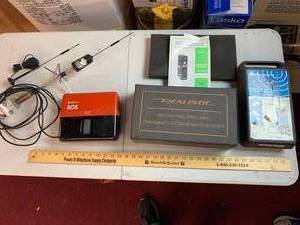 lot 704 image: Midland Ready Rescue 2-way CB radio, Realistic 2-way Citizens band system, Cobra S.O.S. radio, Wilson Cellular Trucker antenna