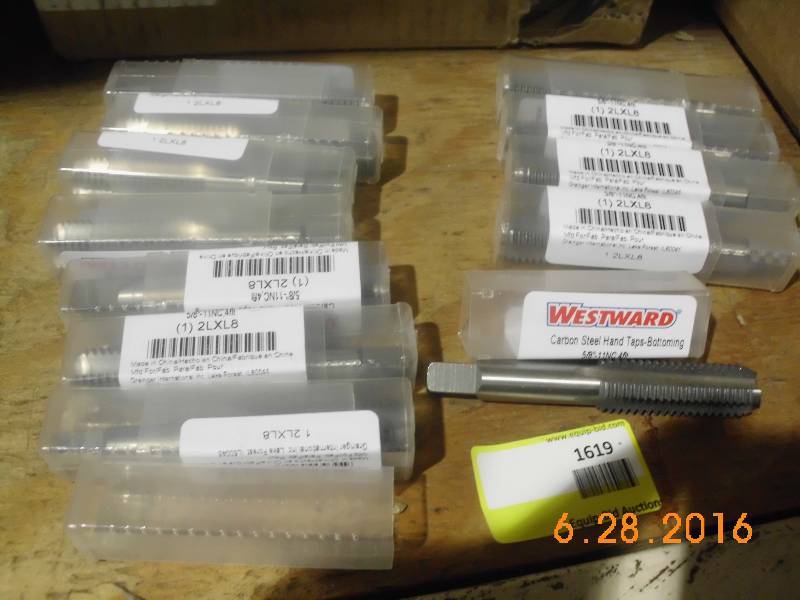 lot 1619 image: 12  Qty Carbon Steel Hand Taps