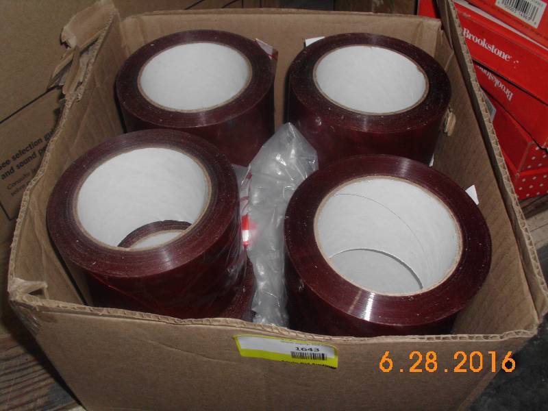 lot 1643 image: 8 Rolls Stripe Tape Red & Clear