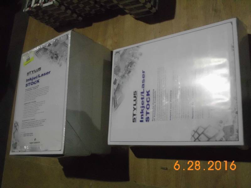 lot 1709 image: 3 Cases of White Yellow Labels 750 Sheets total