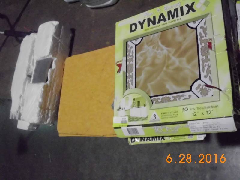 lot 1715 image: Lot of Vinyl Flooring & Tile 3 Boxes Dynamix  30 Sheets Orange Tile