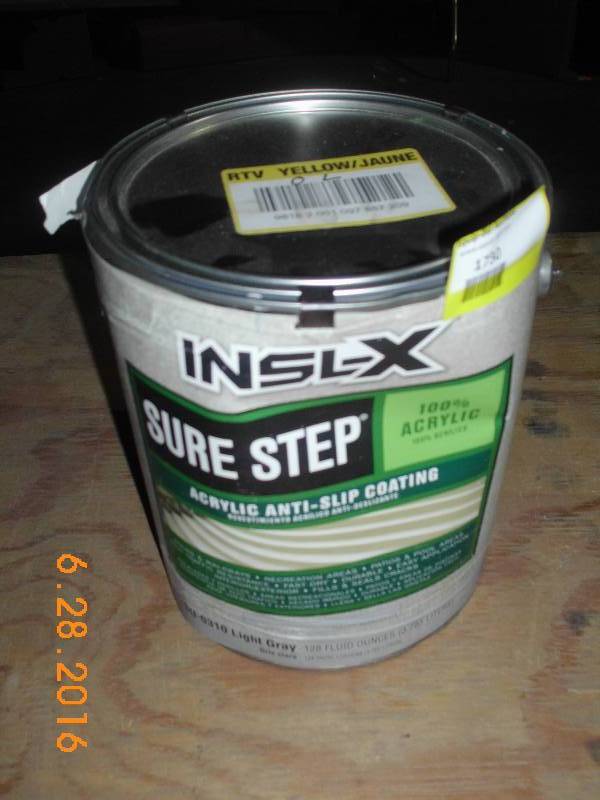 lot 1730 image: 128 Fl oz Insl-X Sure Step Acrylic Anti-Slip Paint RTV Yellow